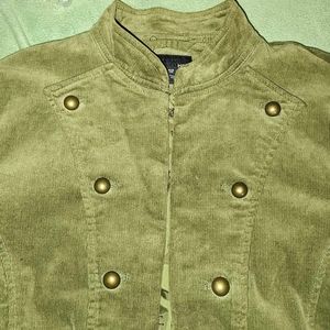 "H&M" Women's Olive Crop Jacket - Size 16